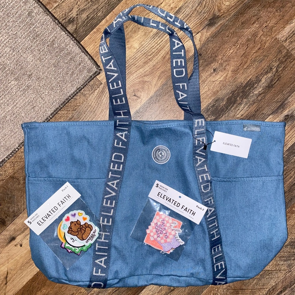 Elevated Faith Blue Tote Bag